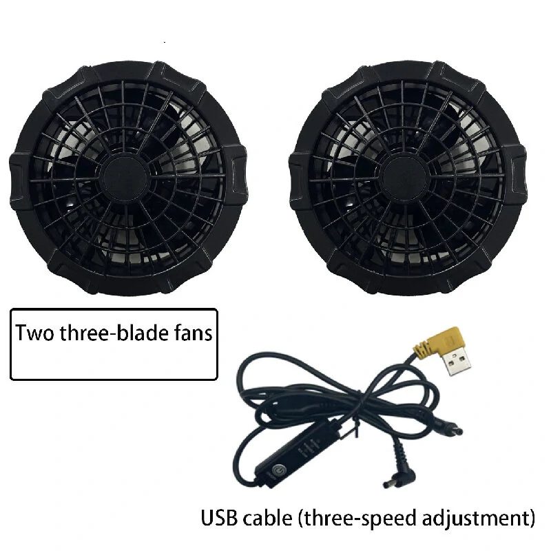 (image for) TENGOO Air Conditioning Hooded Vest Three Wind Speeds Heatproof Cooling Clothing USB Charging Sun Protection Continuous Cooling Jacket with Two Fans for Summer High Temperature Outdoor Work